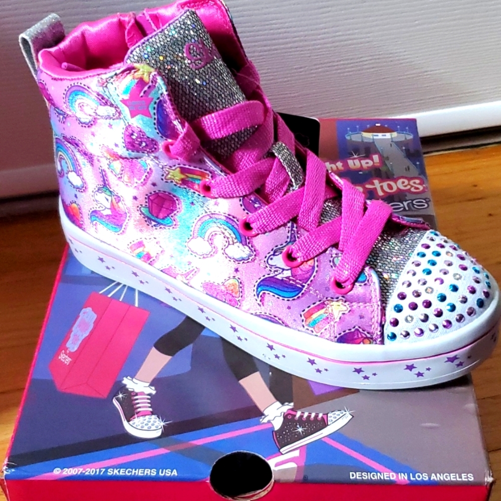 Girls Skechers light up hi top sneakers